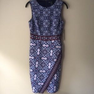 Maggy London Printed Scissor Front Dress